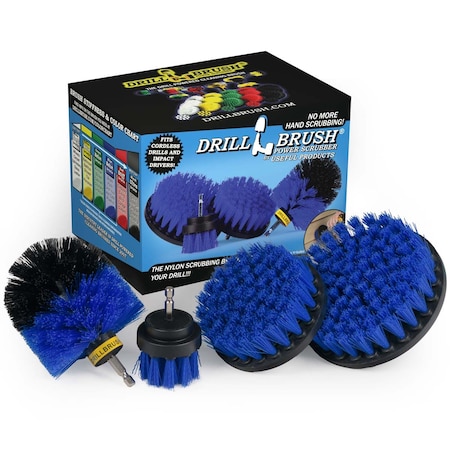 Drill Brush Power Scrubber By Useful Products 7 in W 5 in L Brush, Blue B-S-542O-QC-DB